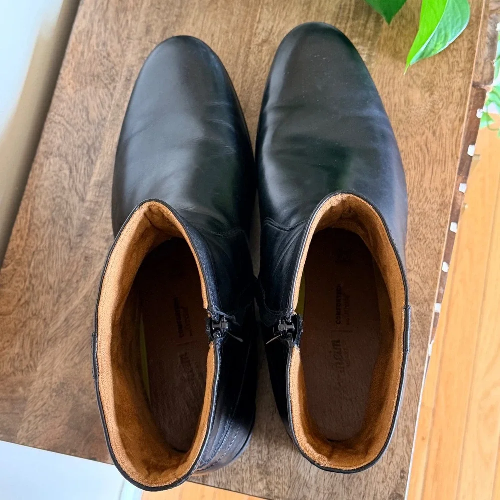 Florsheim Midtown Comfortech Plain Toe Zip Boot Men 18 Black Leather Ankle Dress